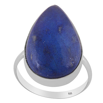Gorgeous Alluring Gemstone Lapis Pear Shape 925 Sterling Solid Silver Ring - R3402404-73