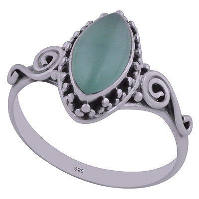 Gorgeous Rawa Work Around Aqua Chalcedony Marquise Shape 925 Sterling Solid Silver Ring - R3402433-42