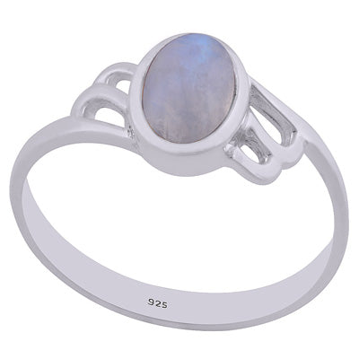 Gorgeous Cut Work Around Rainbow Moonstone Oval Shape 925 Sterling Solid Silver Ring - R3402477-24