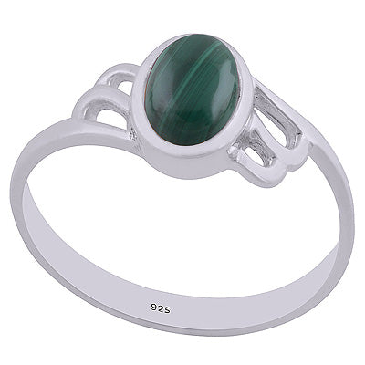 Gorgeous Cut Work Around Malachite Oval Shape 925 Sterling Solid Silver Ring - R3402477-31