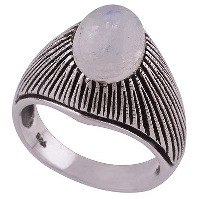 Rainbow Moonstone 925 Sterling Silver Ring - R3402517-13