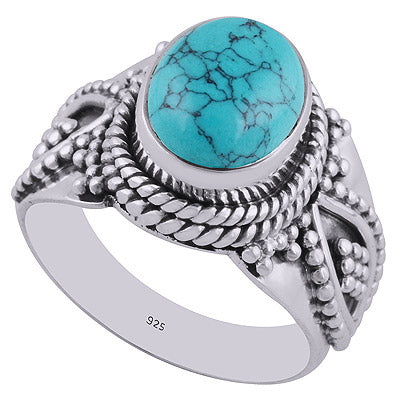 Turquoise 925 Sterling Silver Ring - R3402536-12
