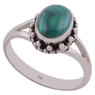 Malachite 925 Sterling Silver Ring - R3402549-35