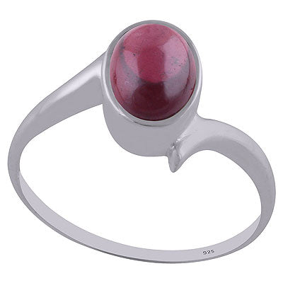 Alluring Shank Around Garnet Oval Shape 925 Sterling Solid Silver Ring - R3402577-12