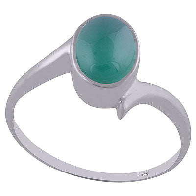 Alluring Shank Around Green Onyx Oval Shape 925 Sterling Solid Silver Ring - R3402577-8
