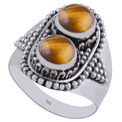 Tiger's Eye 925 Sterling Silver Ring - R3402621-24