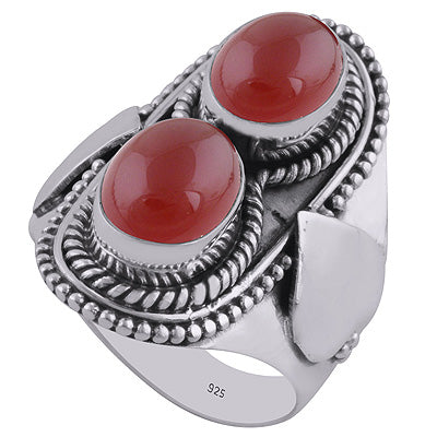 Carnelian 925 Sterling Silver Ring - R3402623-19