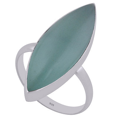 Gorgeous Elongated Gemstone Aqua Chalcedony Marquise Shape 925 Sterling Solid Silver Ring - R3402647-22