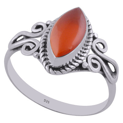 Beautiful Handwork Around Carnelian Marquise Shape 925 Sterling Solid Silver Ring - R3402654-15