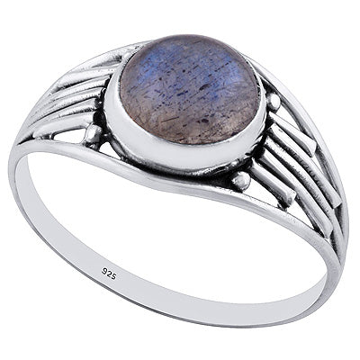 Unique Wirework Labradorite Round Shape 925 Sterling Solid Silver Rings - R3402679-11