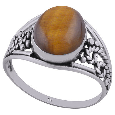 Tiger's Eye 925 Sterling Silver Ring - R3402682-18