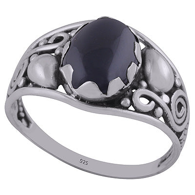 Black Onyx 925 Sterling Silver Ring - R3402690-21