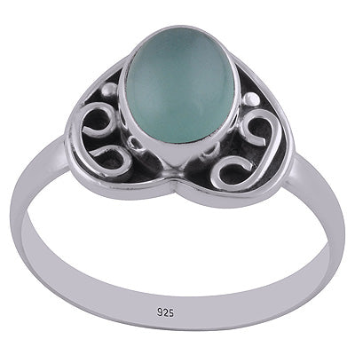 Aqua Chalcedony 925 Sterling Silver Ring - R3402728-11