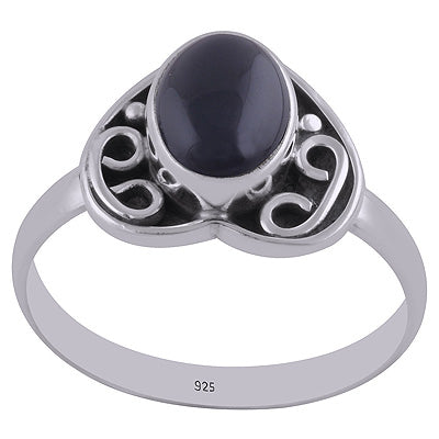 Black Onyx 925 Sterling Silver Ring - R3402728-7