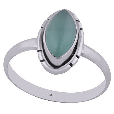 Beautiful Unique Setting Around Aqua Chalcedony Marquise Shape 925 Sterling Solid Silver Ring - R3402759-14