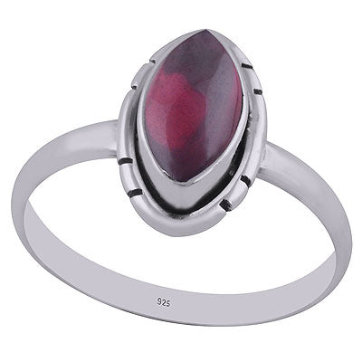 Beautiful Unique Setting Around Garnet Marquise Shape 925 Sterling Solid Silver Ring - R3402759-9
