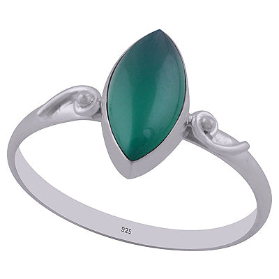Gorgeous Rawa Around Green Onyx Marquise Shape 925 Sterling Solid Silver Ring - R3402763-11