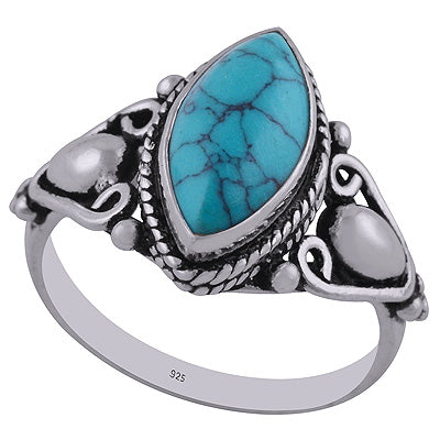 Turquoise 925 Sterling Silver Ring - R3402765-2