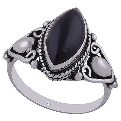 Black Onyx 925 Sterling Silver Ring - R3402765-7