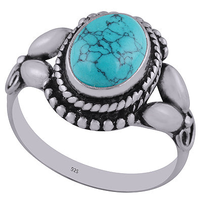 Turquoise 925 Sterling Silver Ring - R3402775-2