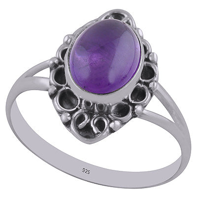 Amethyst 925 Sterling Silver Ring - R3402787-1