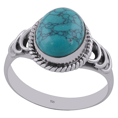 Turquoise 925 Sterling Silver Ring - R3402814-2