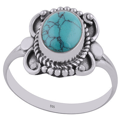 Turquoise 925 Sterling Silver Ring - R3402823-2