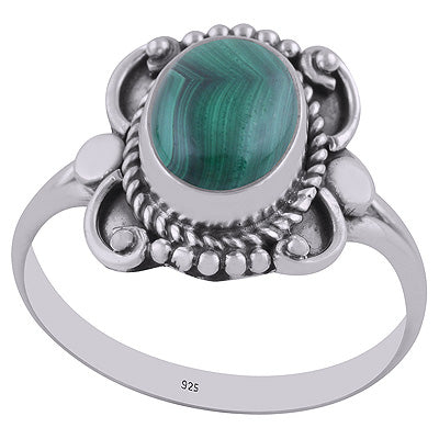 Malachite 925 Sterling Silver Ring - R3402823-7