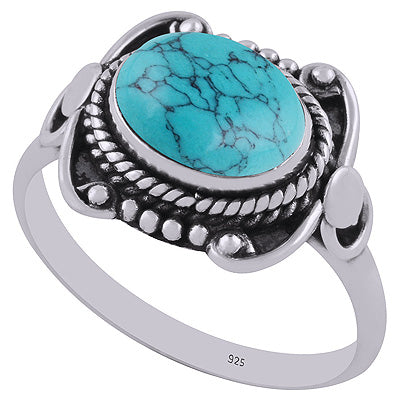 Turquoise 925 Sterling Silver Ring - R3402854-3
