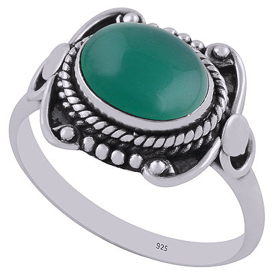 Green Onyx 925 Sterling Silver Rings - R3402854-8