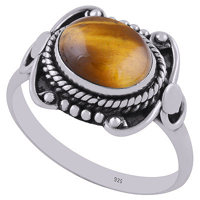 Tiger's Eye 925 Sterling Silver Rings - R3402854-9