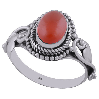 Carnelian 925 Sterling Silver Rings - R3402855-7