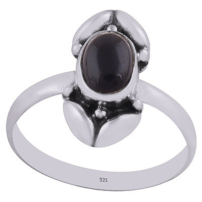 Gorgeous Bold Work Black Onyx Oval Shape 925 Sterling Solid Silver Ring - R3402910-11