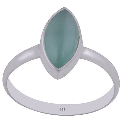 Gorgeous Simple Aqua Chalcedony Marquise Shape 925 Sterling Solid Silver Ring - R3402912-12