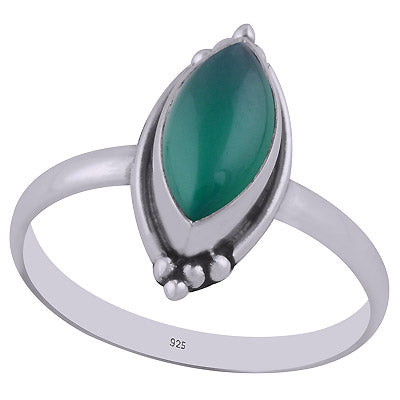 Minimal Rawa Work Around Green Onyx Marquise Shape 925 Sterling Solid Silver Ring - R3402937-8