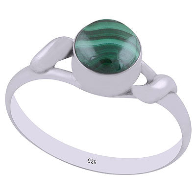 Gorgeous Handwork Around Malachite Round Shape 925 Sterling Solid Silver Ring - R3402960-15