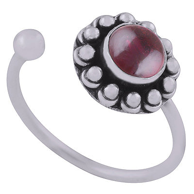 Gorgeous Rawa Around Garnet Round Shape 925 Sterling Solid Silver Ring - R3402975-2