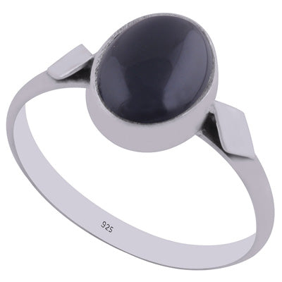 Beautiful Work Around Black Onyx Oval Shape 925 Sterling Solid Silver Ring - R3402992-10