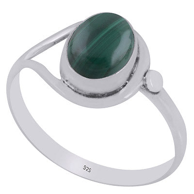 Stunning Split Shank Around Malachite Oval Shape 925 Sterling Solid Silver Ring - R3402993-12