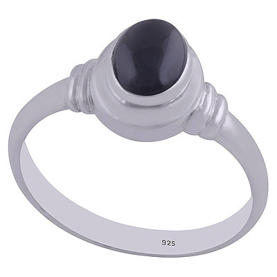Beautiful Gemstone Black Onyx Oval Shape 925 Sterling Solid Silver Ring - R3403015-10