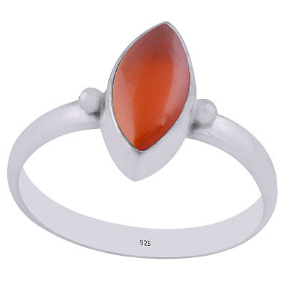 Alluring Minimal Rawa Work Around Carnelian Marquise Shape 925 Sterling Solid Silver Ring - R3403016-7
