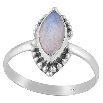 Beautiful Rawa Work Around Rainbow Moonstone Marquise Shape 925 Sterling Solid Silver Ring - R3403025-4