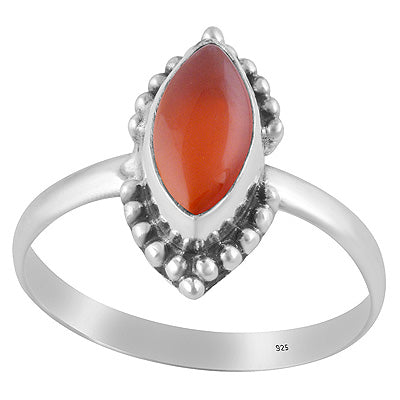 Beautiful Rawa Work Around Carnelian Marquise Shape 925 Sterling Solid Silver Ring - R3403025-7