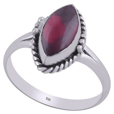 Stunning twisted wire and rawa work Around Garnet Marquise Shape 925 Sterling Solid Silver Ring - R3403040-2