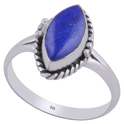 Stunning twisted wire and rawa work Around Lapis Marquise Shape 925 Sterling Solid Silver Ring - R3403040-6