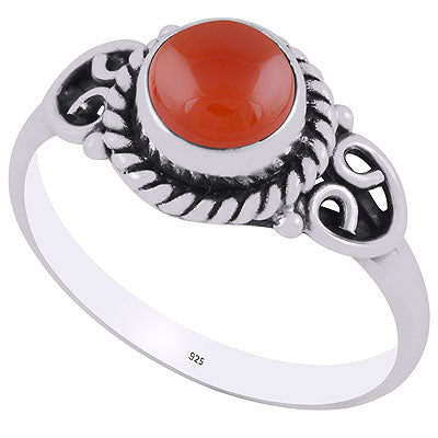 Alluring Twisted Rawa Work Around Carnelian Pear Shape 925 Sterling Solid Silver Ring - R3403048-27