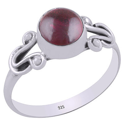 Beautiful Handcrafted Wire Work Around Garnet Round Shape 925 Sterling Silver Ring - R3403128-2