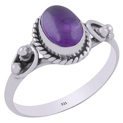 Gorgeous Handcrafted Rawa And Wire Work Around Amethyst Oval Shape 925 Sterling Solid Silver Ring - R3403132-1