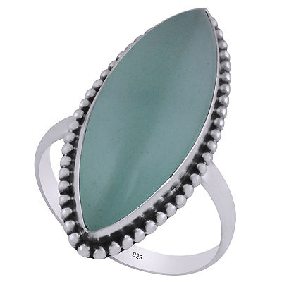 Beautifully Handcrafted Rawa Work Around Aqua Chalcedony Marquise Shape 925 Sterling Solid Silver Ring - R3403211-9