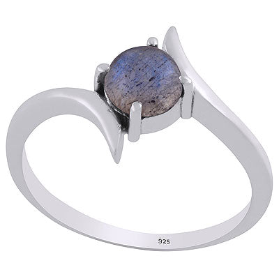 Alluring Handcrafted Work Around Labradorite Round Shape 925 Sterling Solid Silver Ring - R3403239-5